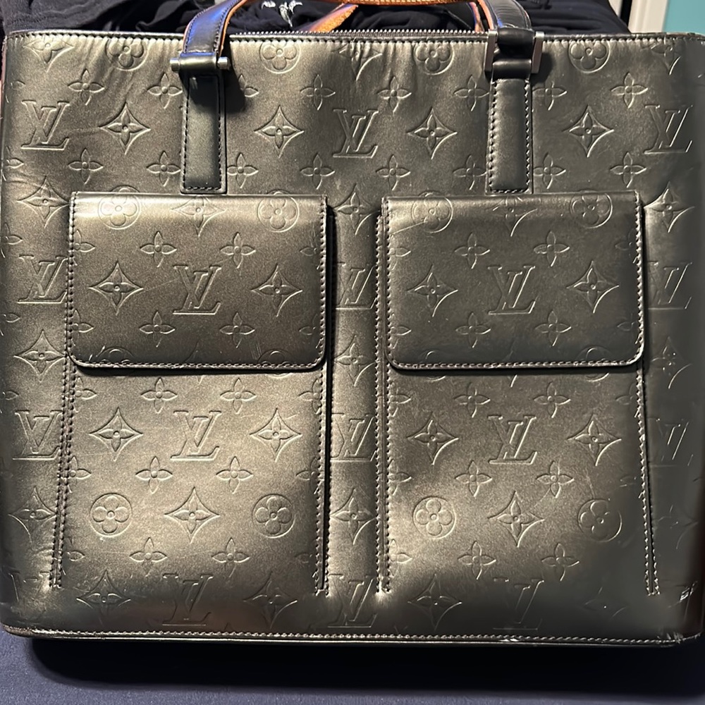 Louis Vuitton laptop bag grey